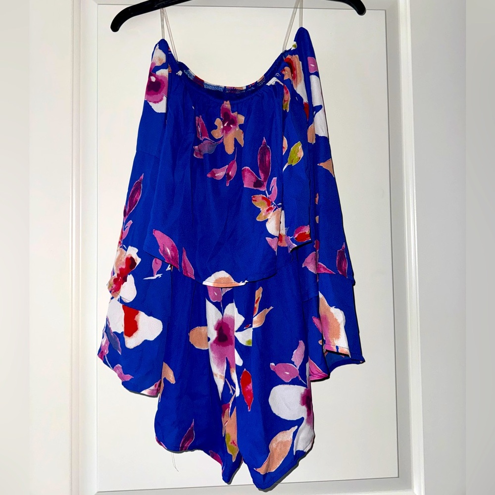 Pink Lily Boutique Off The Shoulder Floral Romper
Size: Small